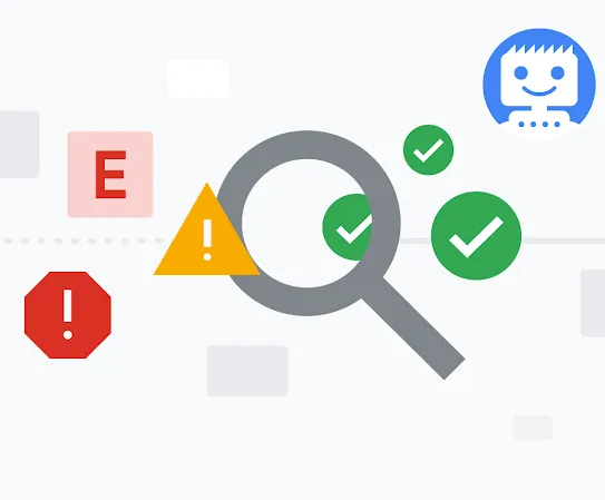 Google 検索で不適切な結果から適切な結果を除外していることを表すイラスト